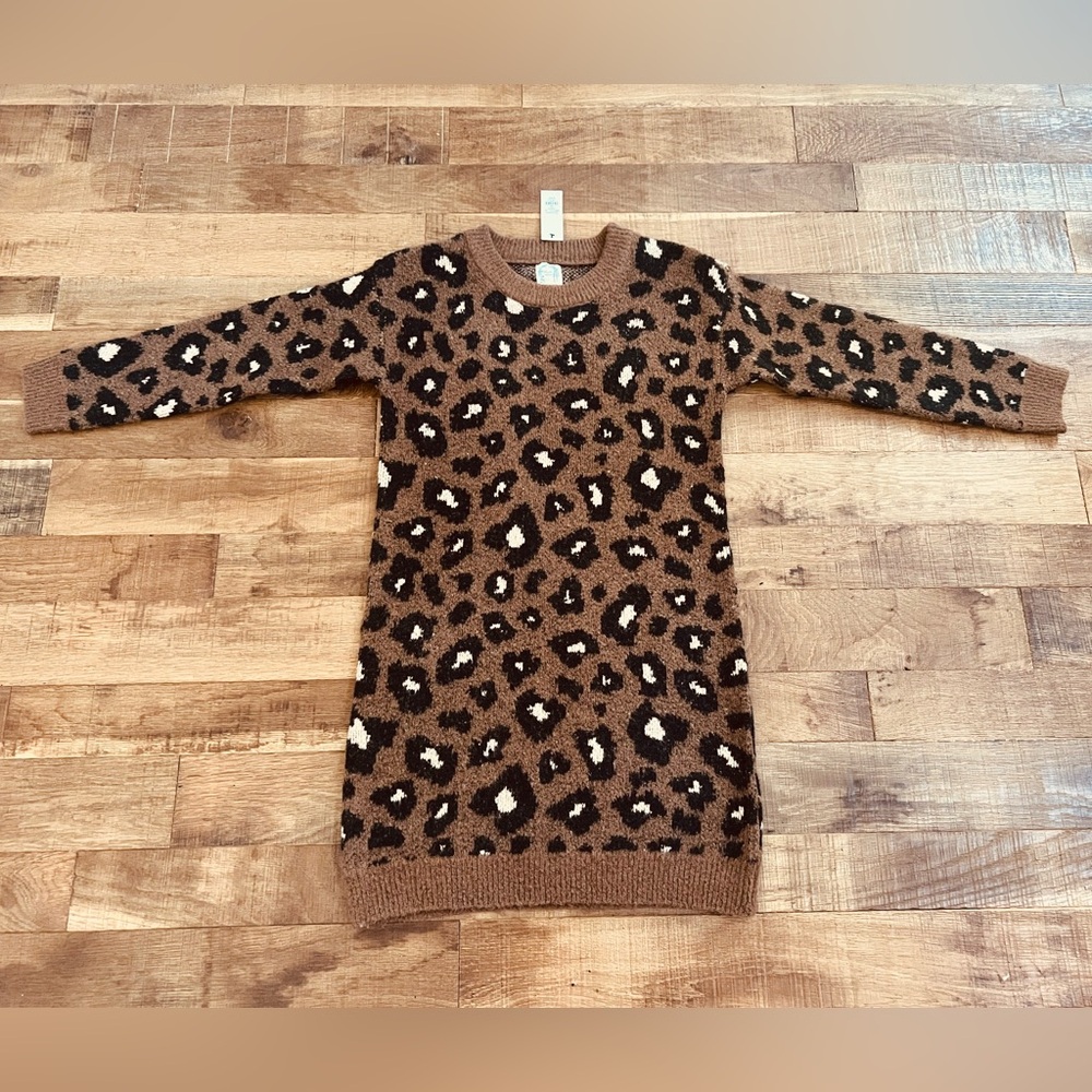 Leopard Print Sweater Dress